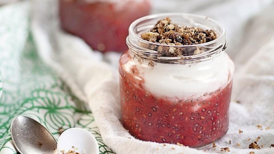 Ovocný jogurt s chia semienkami
