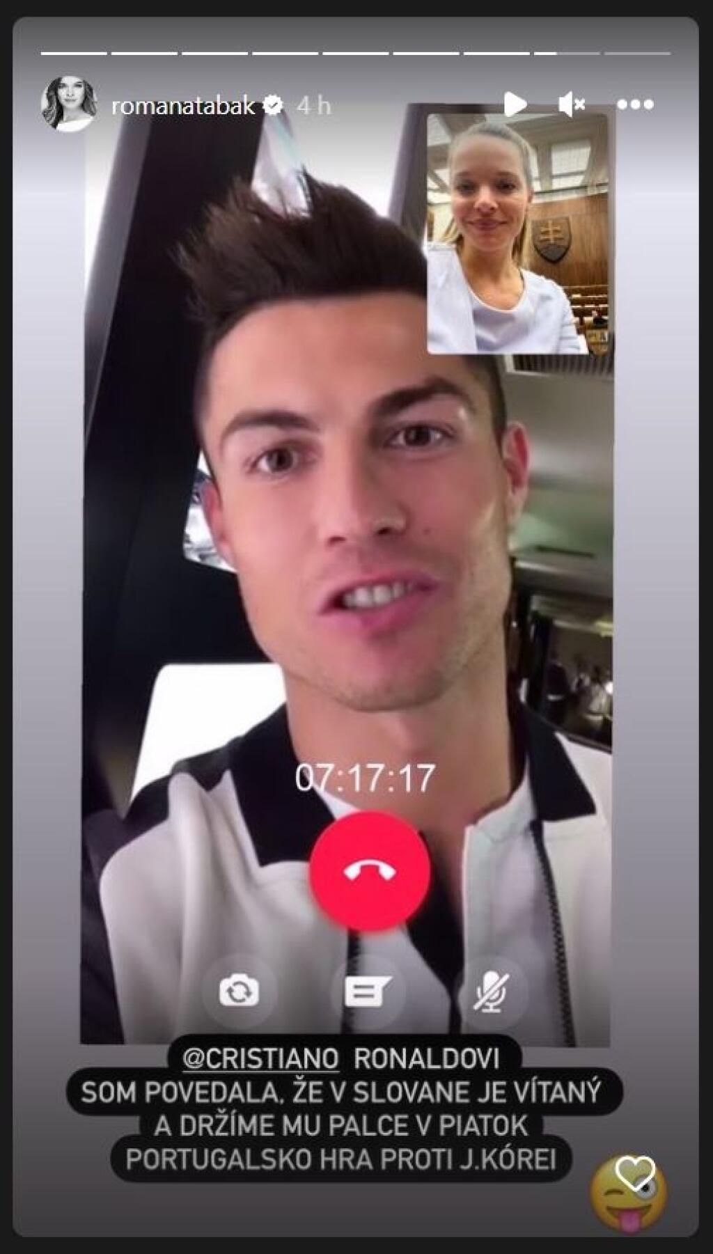 S Ronaldom si dokonca vraj už zavolala aj slovenská poslankyňa Romana Tabák.