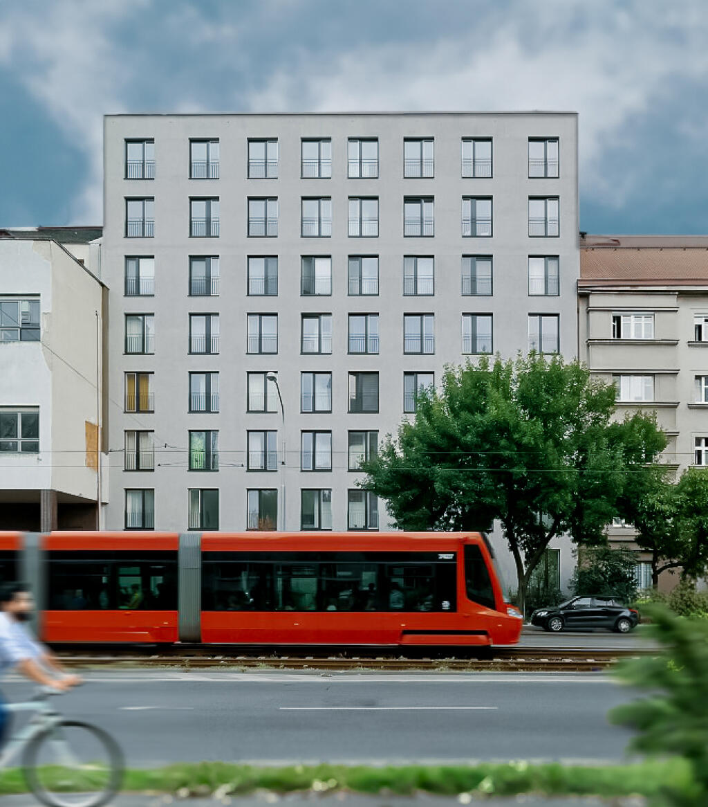 Bytový dom Račianska - uličný pohľad