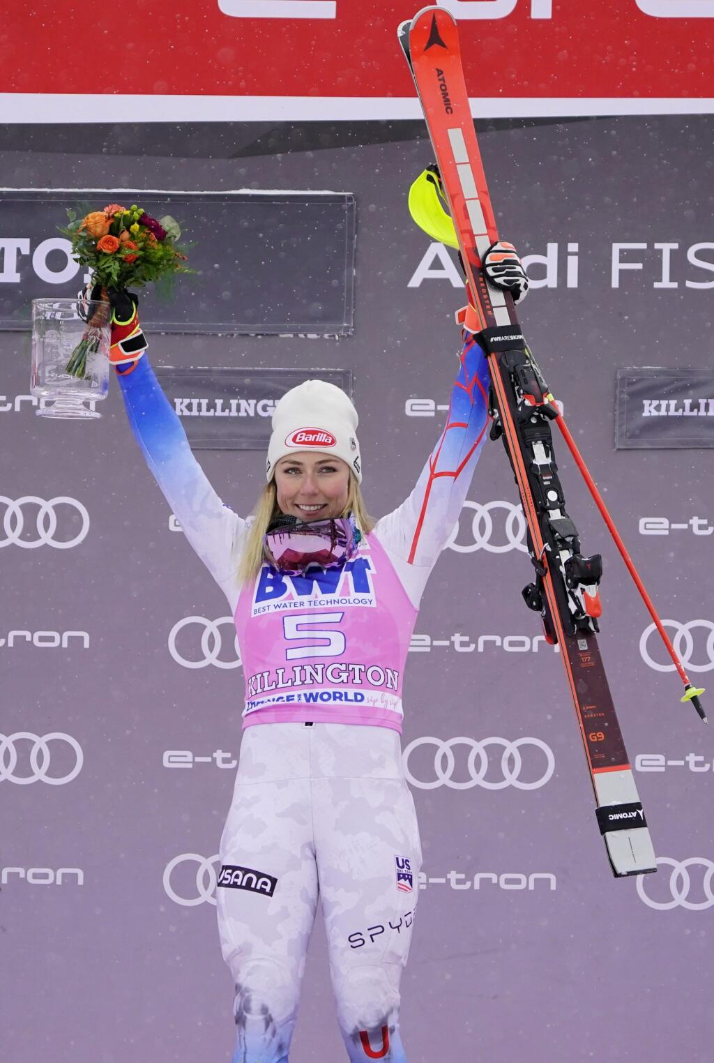 Shiffrinová slávila v slalome 46. triumf v SP, čím sa v počte víťazstiev v jednej disciplíne vyrovnala rekordérovi Ingemarovi Stenmarkovi, legendárny Švéd dosiahol 46 prvenstiev v obrovskom slalome.