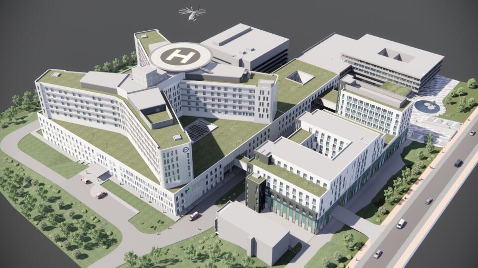 Projekt novej nemocnice v Banskej Bystrici.