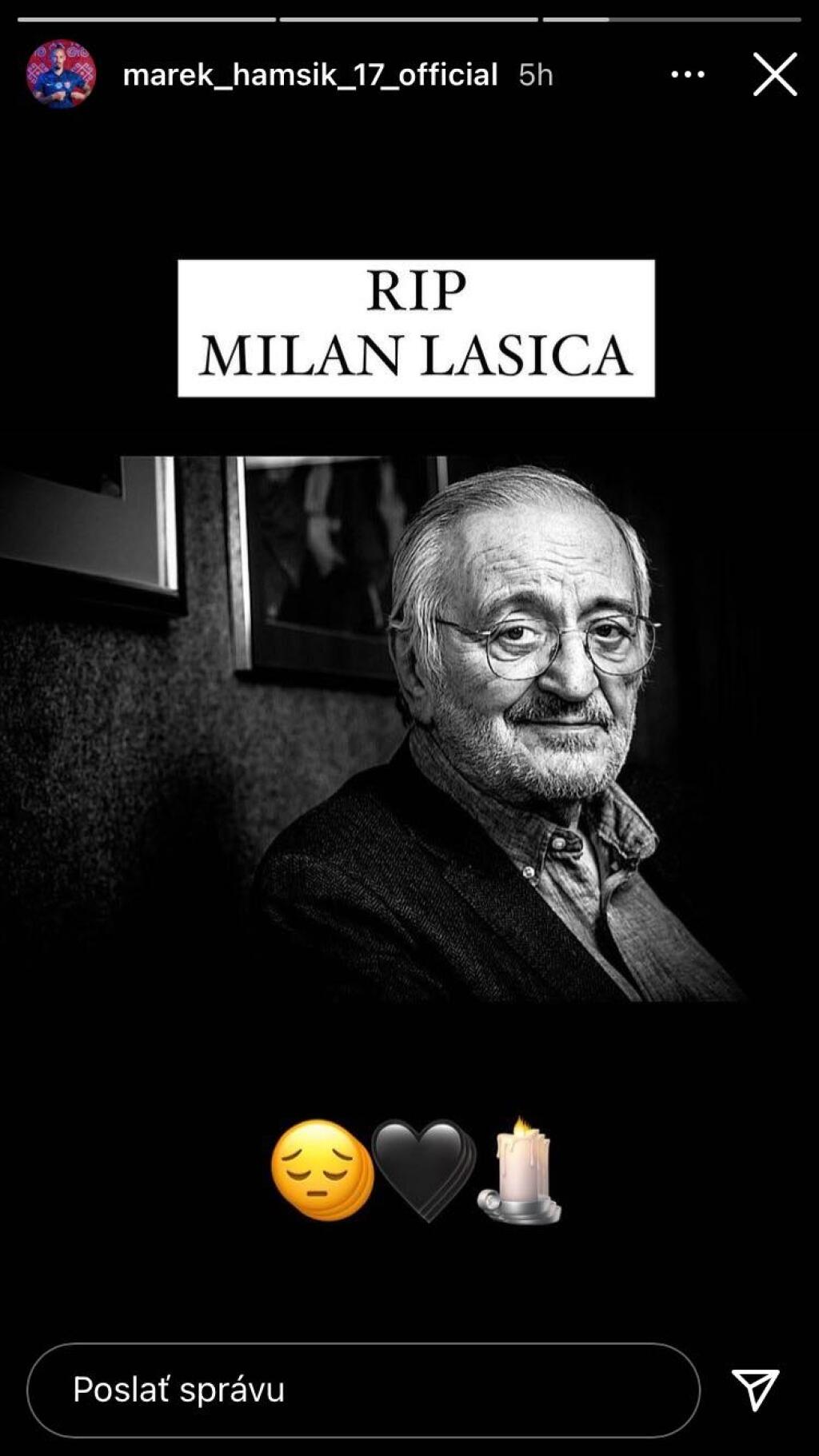 Športovci smútia za legendárnym Milanom Lasicom, na sociálnej sieti posielajú emotívne odkazy.