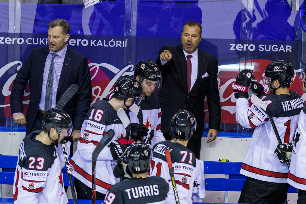 Na snímke počas zápasu A skupiny hokejových Majstrovstiev sveta IIHF 2019 medzi reprezentáciami Slovenska a Kanady.