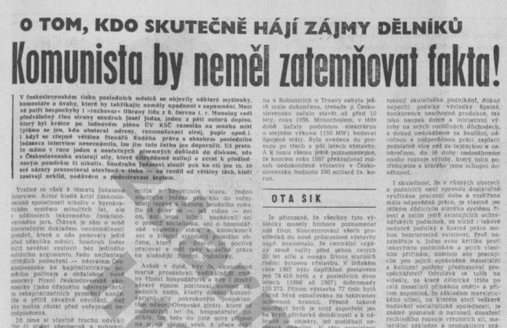 „Bratské“ tanky rozdupali aj ekonomickú reformu