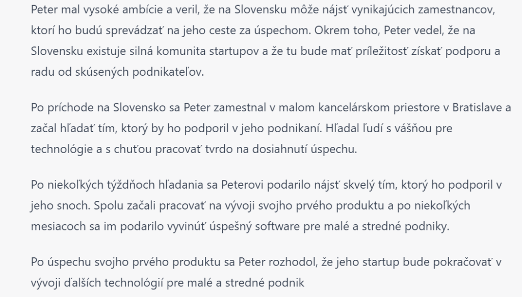 Vymyslený príbeh o podnikateľovi Petrovi pokračuje