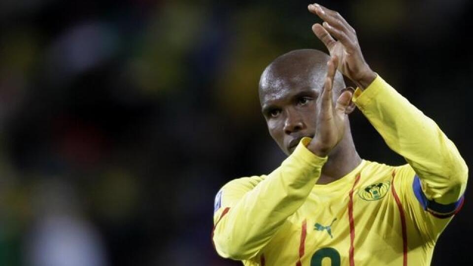 Na archívnej snímke Samuel Eto´o v drese kamerunskej reprezentácie.