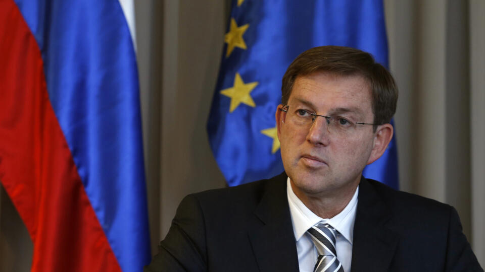 In this Monday, Nov. 28, 2016 file photo, Slovenian Prime Minister Miro Cerar listens to a question during an interview with the Associated Press, in Ljubljana, Slovenia. Slovenia's prime minister said Wednesday he is resigning after the country's top court annulled last year's referendum on a key railway project and ordered a new vote. Miro Cerar said that he has sent his resignation to parliament and will formally notify the president on Thursday. (AP Photo/Darko Vojinovic, File)