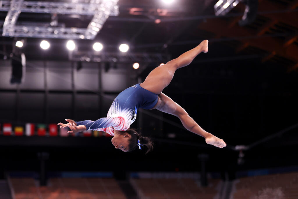 Simone Bilesová na olympiáde v Tokiu.