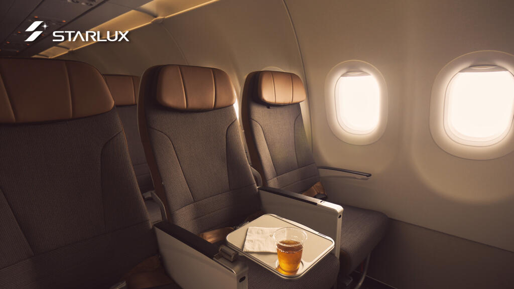 Interiér superluxusného lietadla spoločnosti Starlux Airlines
