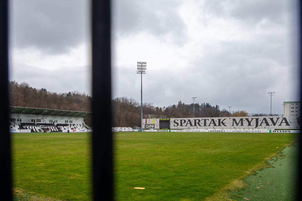 Na snímke je areál štadióna Spartak Myjava kde pôsobil Kristián Karika.