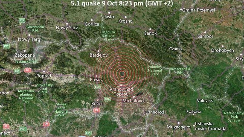 Magnitúdu namerali o sile 5,1. Epicentrum zemetrasenie bolo asi 19 km od Humenného.