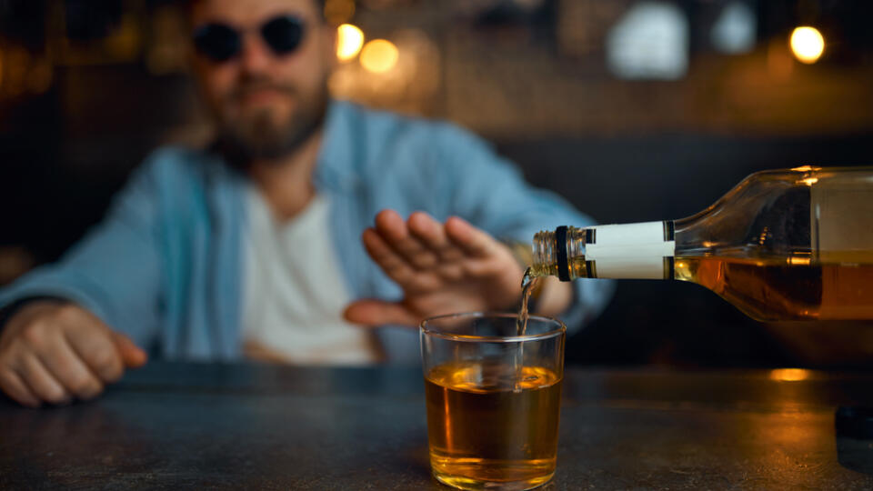 Man,In,Sunglasses,Refuses,To,Drink,Alcohol