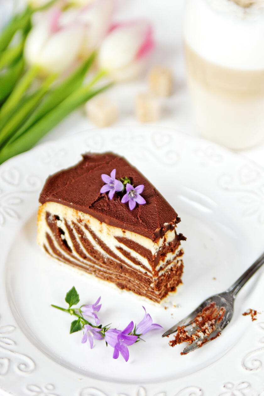 Zebrovaný cheesecake je láska na prvý pohľad.