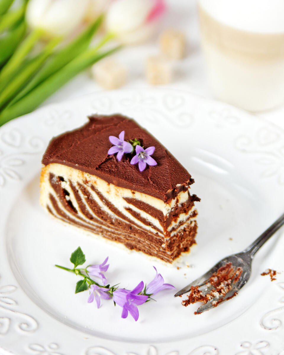 Zebrovaný cheesecake je láska na prvý pohľad.