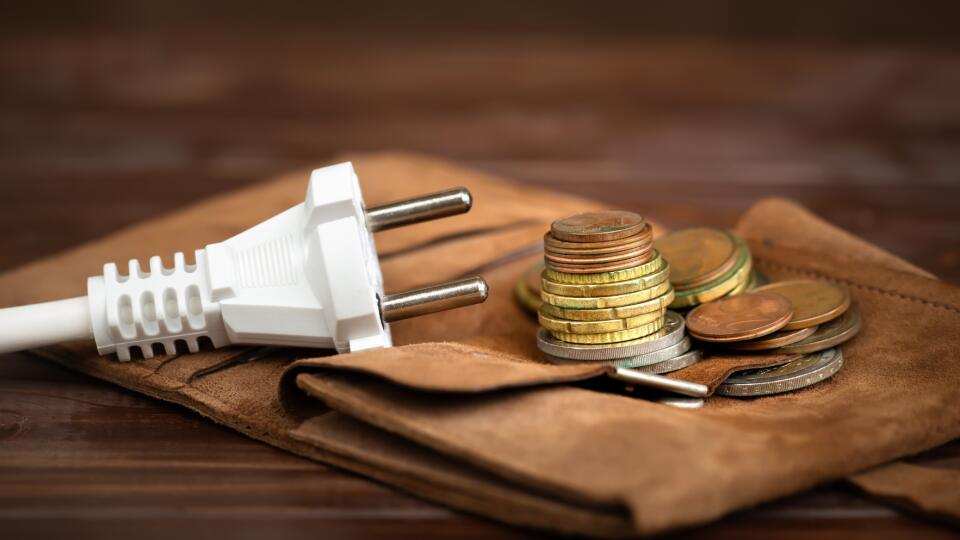 Electrical,Plug,With,A,Wallet,And,Euro,Money,Coins.,Saving