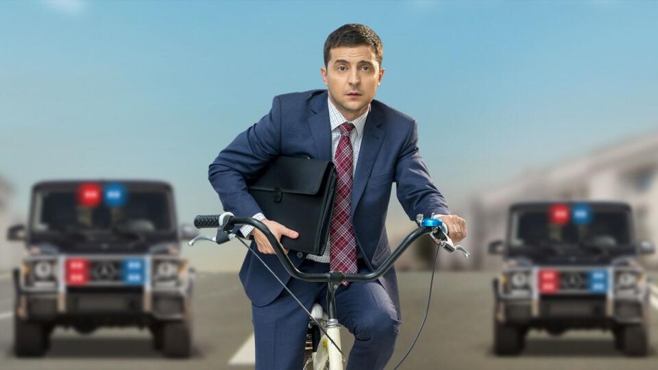 Ukrajinský prezident Volodymyr Zelenskyj v seriáli Sluha národa.