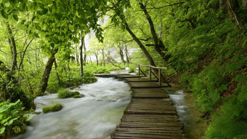 Národný park Plitvické jazerá, Chorvátsko.