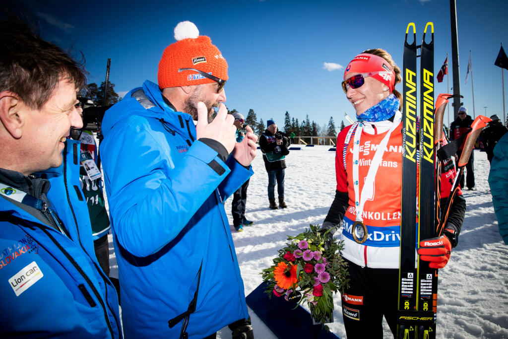 Preteky svetového pohára v biatlone žien v Nórskom Holmenkollene. Na snímke Anastasiya Kuzminová.