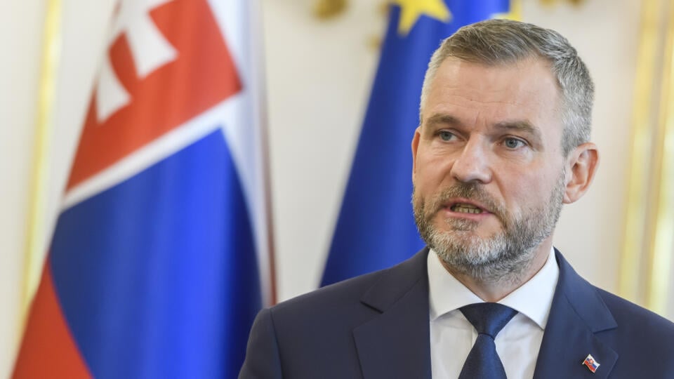 Na snímke novozvolený prezident SR Peter Pellegrini počas vyhlásenia s prezidentkou SR Zuzanou Čaputovou (nie je na snímke) k atentátu na premiéra SR Roberta Fica (Smer-SD) v Bratislave 16. mája 2024. FOTO TASR - Jaroslav Novák