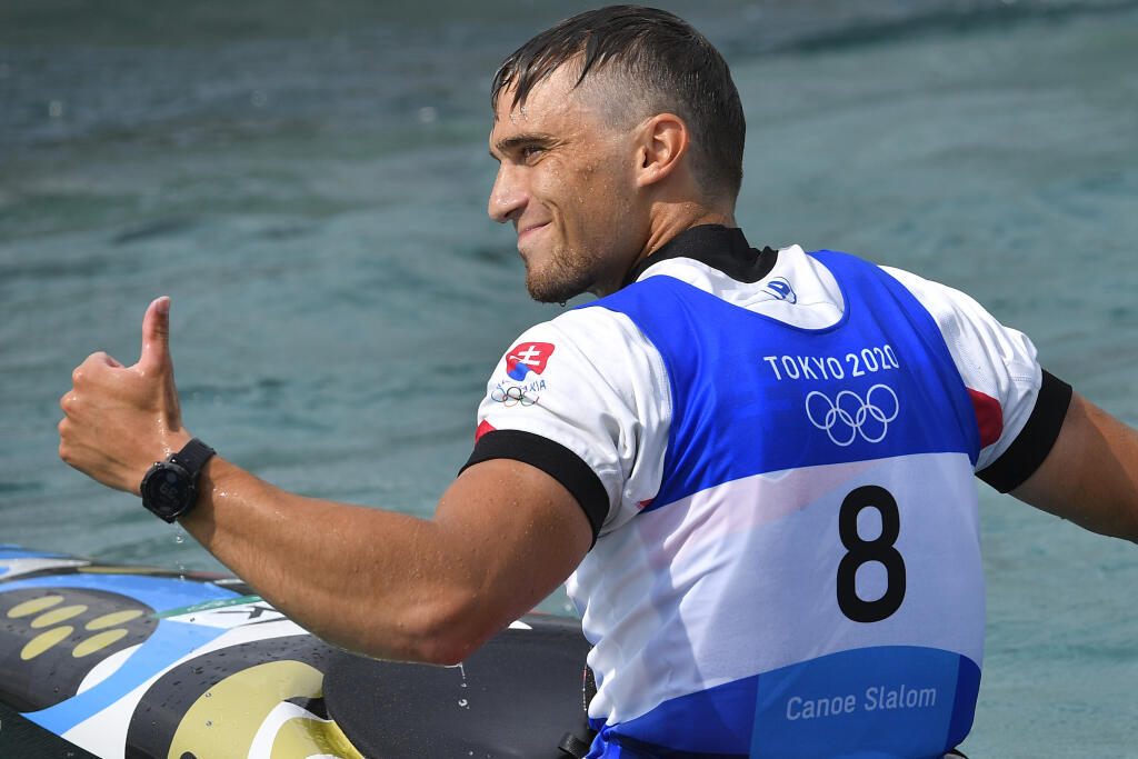 Na snímke slovenský reprezentant vo vodnom slalome Jakub Grigar po semifinálovej jazde kategórie K1 počas XXXII. letných olympijských hier v Tokiu, 30. júla 2021.