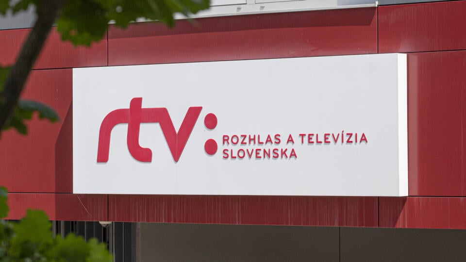 Na snímke nápis na budove RTVS v Mlynskej doline. Bratislava, 16. júla 2020. FOTO TASR - Michal Svítok
