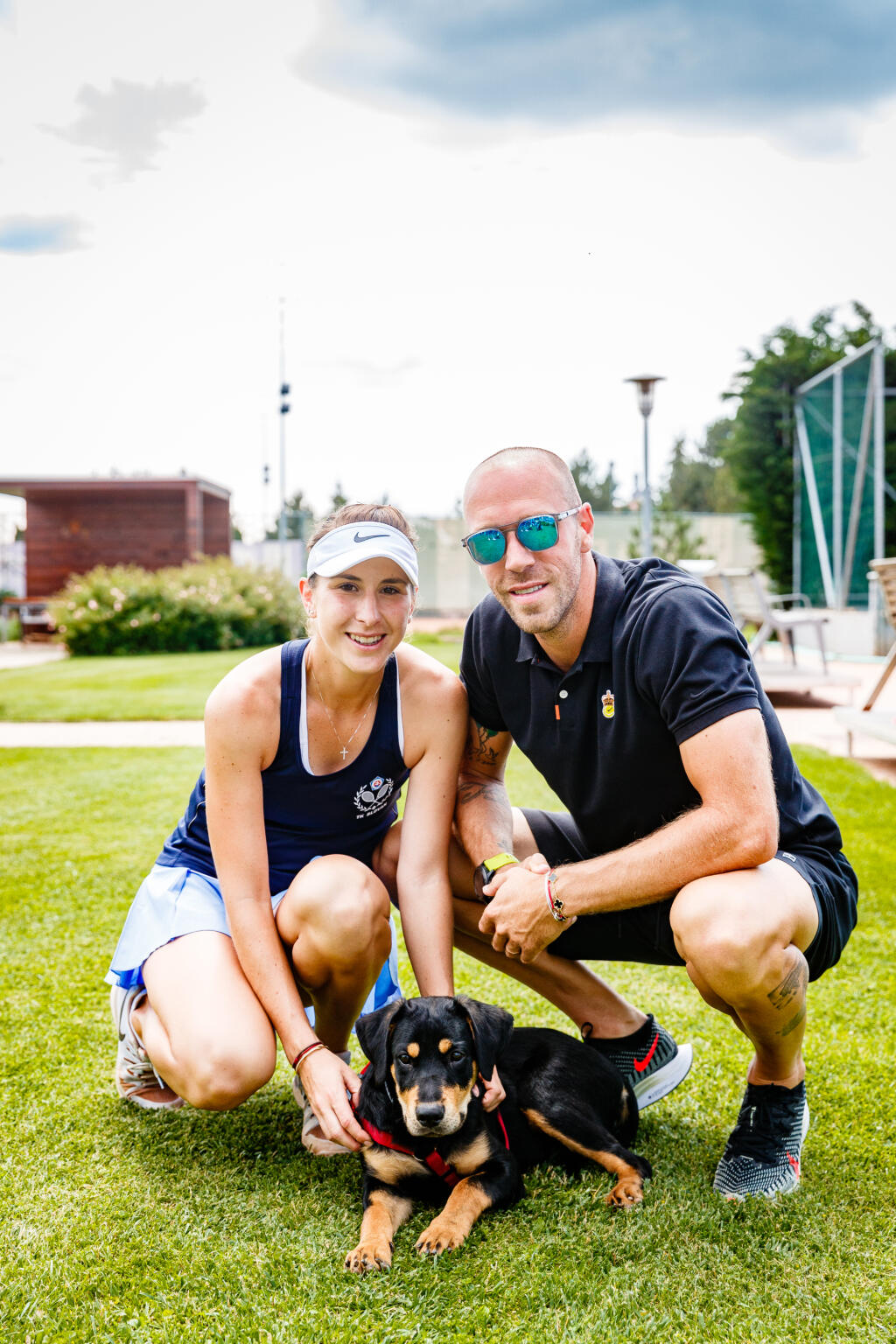 Na snímke Belinda Benčič s priateľom Martinom Hromkovičom počas finálového zápasu tenisovej Extraligy žien 2020 medzi TC EMPIRE Trnava a TK Slovan Bratislava.