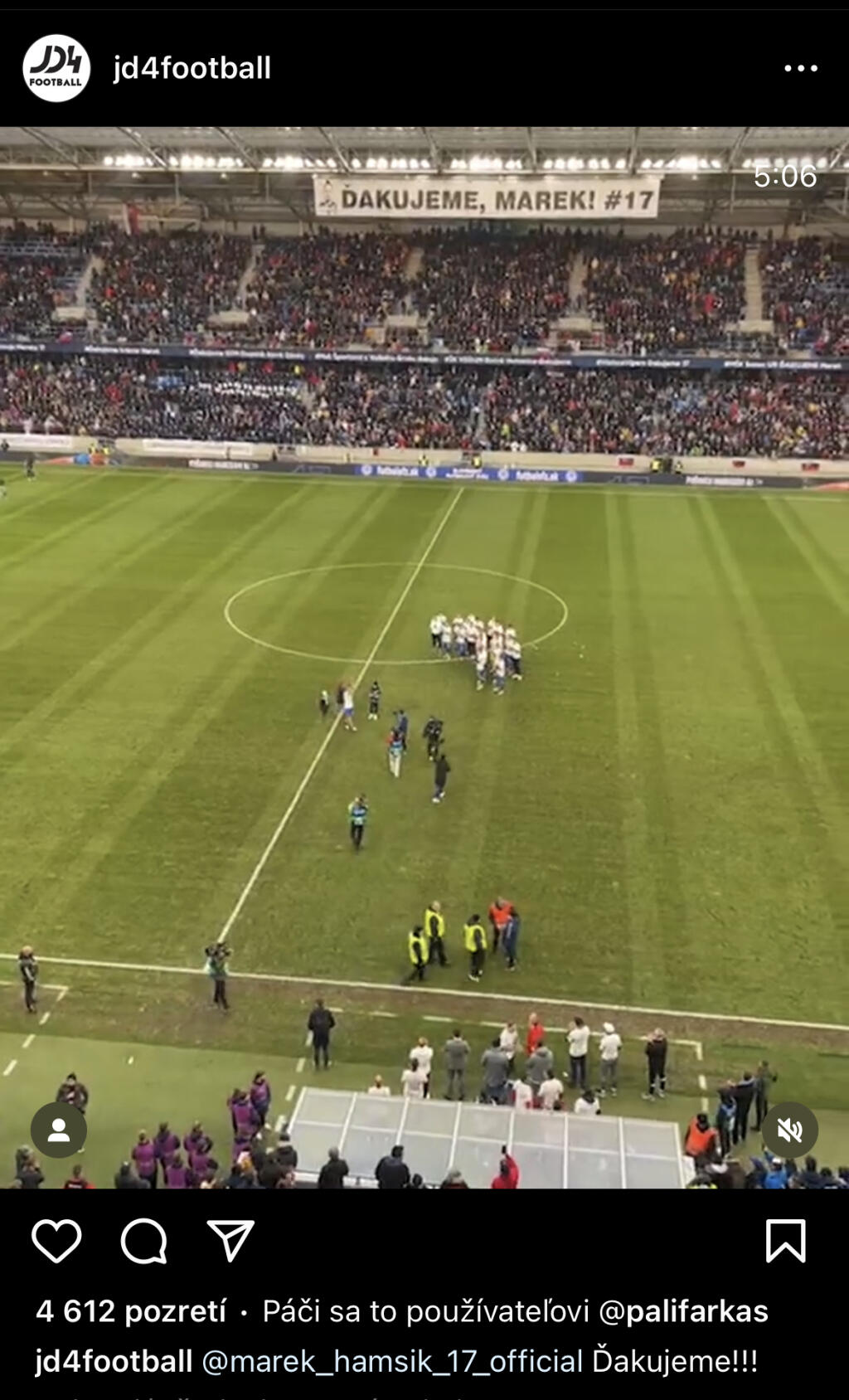 Náš bývalý reprezentačný stopér Ján Ďurica zverejnil na svojom Instagrame celú rozlúčku Hamšíka s národným výberom.