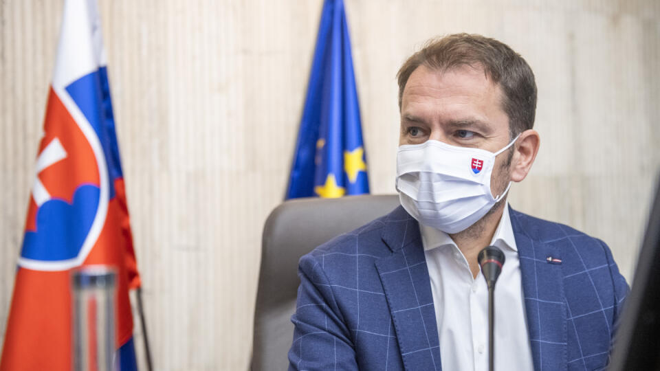 Na snímke predseda vlády SR Igor Matovič (OĽaNO) počas 17. rokovania vlády SR v Bratislave 7. mája 2020. FOTO TASR - Jaroslav Novák
