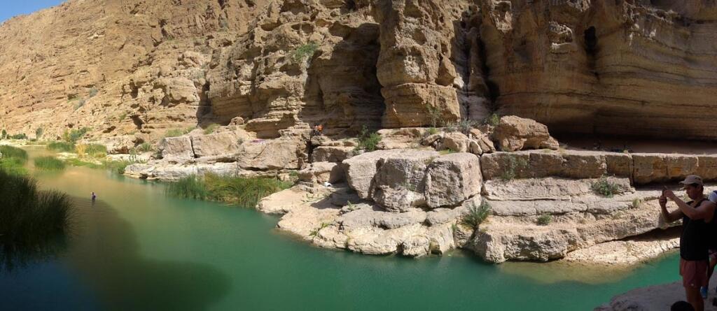 Omán, chodník popri Wadi Ash Shab