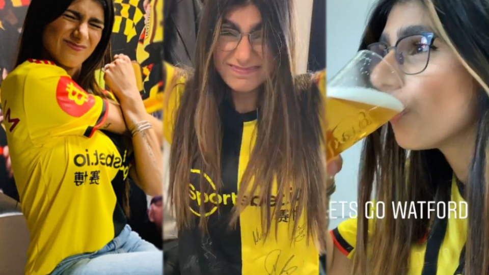 Urobila rozruch. Zápas anglickej Premier League medzi Watfordom a Arsenalom sledovala priamo na štadióne aj slávna pornoherečka Mia Khalifa. A veru stálo to za to.