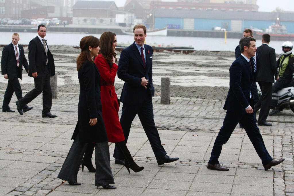 Princ William a vojvodkyňa Kate Middleton na návšteve u princa Frederika v Dánsku v roku 2011.