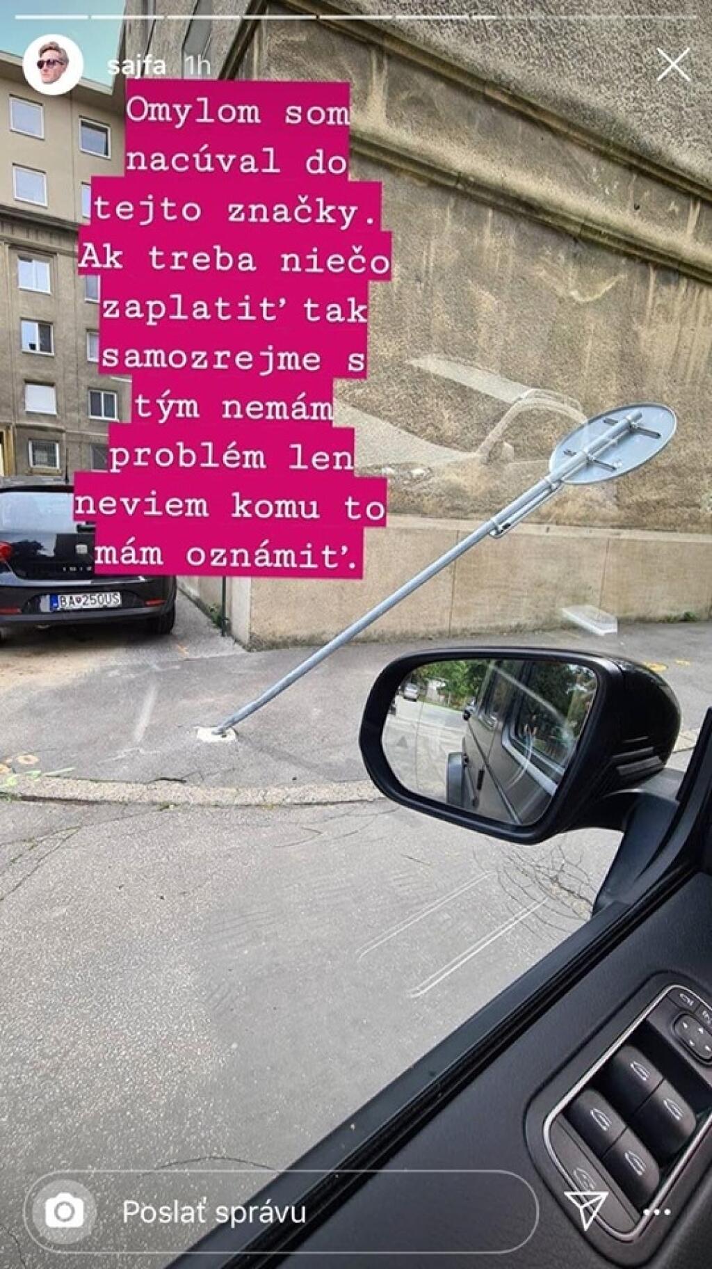 Sajfa nabúral do dopravnej značky.