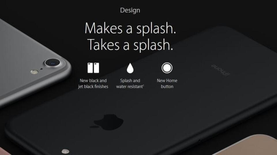 Apple na svojej stránke informuje, že nová sedmička je vodeodolná.