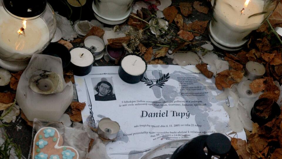 Pamätné miesto vraždy mladého študenta Daniela Tupého, študenta Filozofickej fakulty UK