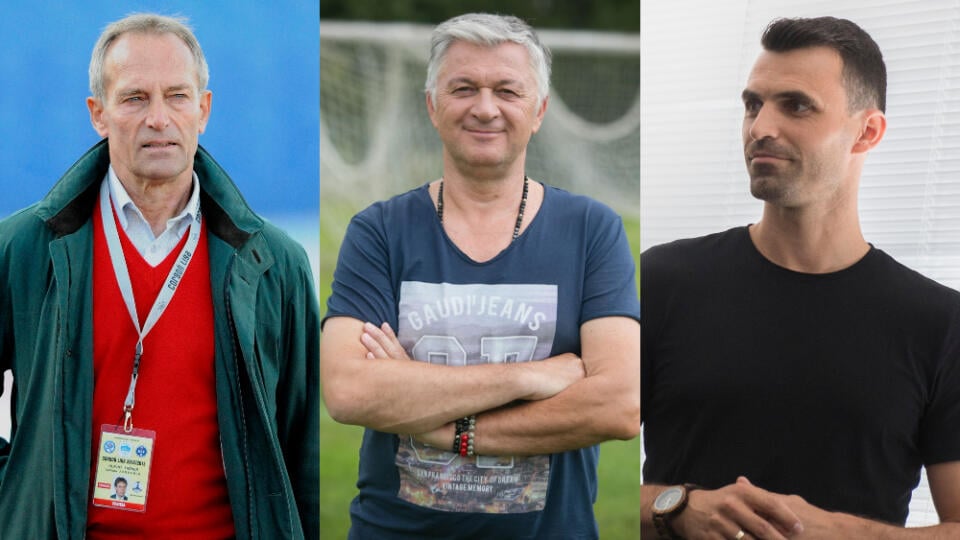 Zľava Ladislav Jurkemik, Ladislav Molnár, Martin Mikulič.