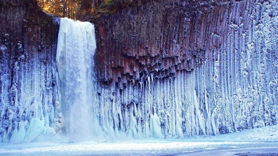 winter waterfall