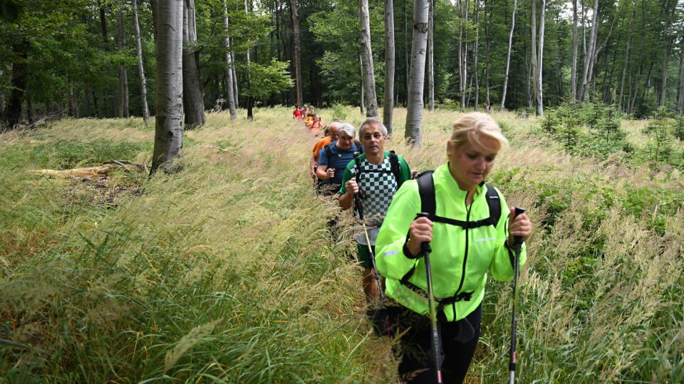 Turisti v pohorí Tribeč