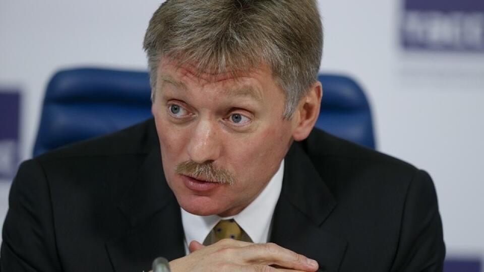 Russian President Vladimir Putin's press secretary Dmitry Peskova speaks at a round table to mark President Vladimir Putin’s 15 years in office, some of the president’s long-term allies questioned his political course and warned of economic fallout in Moscow, Russia, Tuesday, March 31, 2015. Putin was first elected president on March 26, 2000, and has ruled Russian ever since despite a stint as a prime minister which helped him to avoid constitutional limitations.(AP Photo/Alexander Zemlianichen