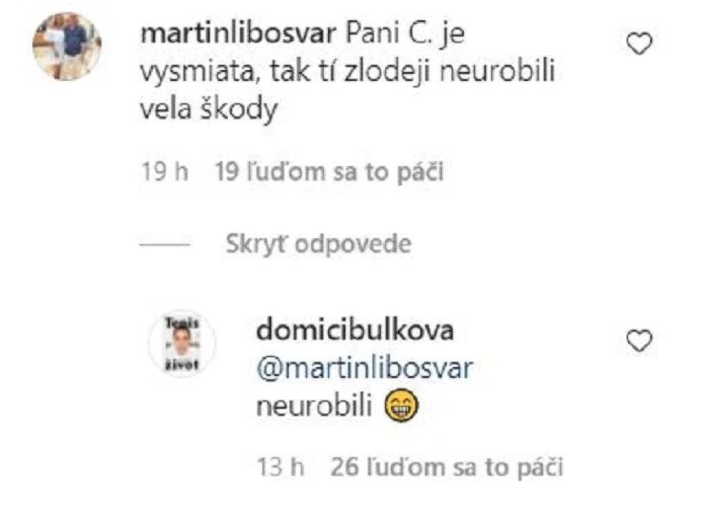 Dominika Cibulková v stručnosti zareagovala na krádež v jej byte. Zdá sa, že celú situáciu berie športovo.