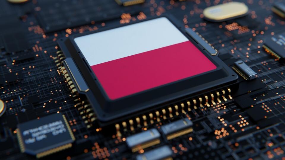 Flag,Of,Polnd,On,A,Processor,,Cpu,Or,Chip