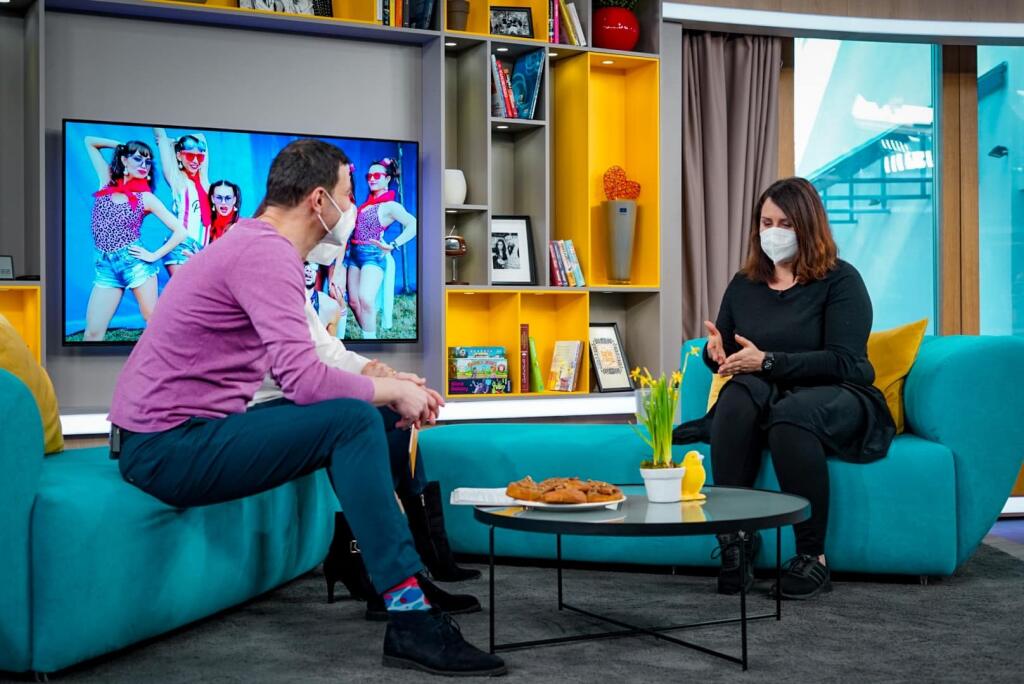 Petra Polnišová počas návštevy Telerána.