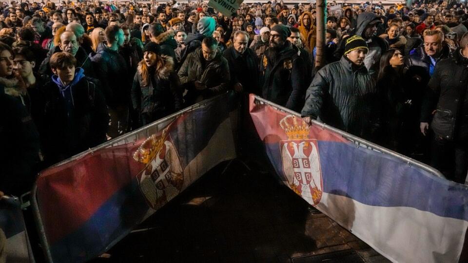 Protesty v Srbsku.