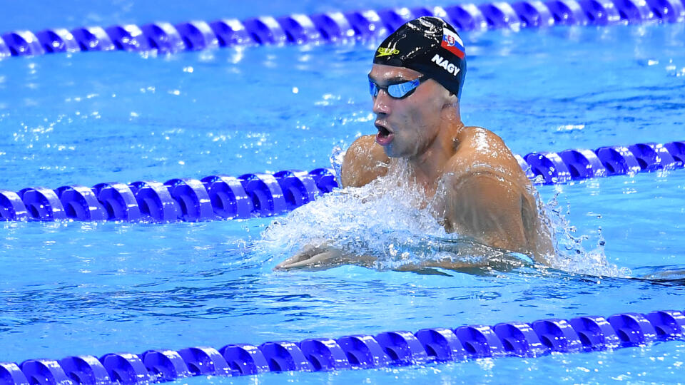 Na snímke hore slovenský reprezentant v plávaní Richard Nagy v polohových pretekoch na 400 metrov počas XXXII. letných olympijských hier v Tokiu, 24. júla 2021. FOTO TASR - Michal Svítok