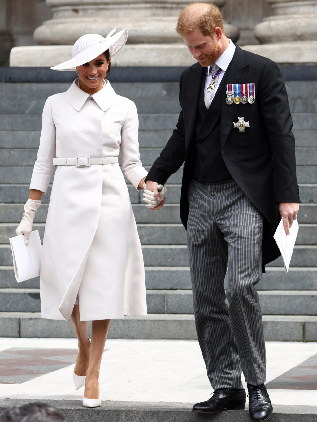 Vojvodkyňa Meghan Markle na oslavách platinového jubilea kráľovnej Alžbety počas bohoslužby v kostole sv. Pavla.