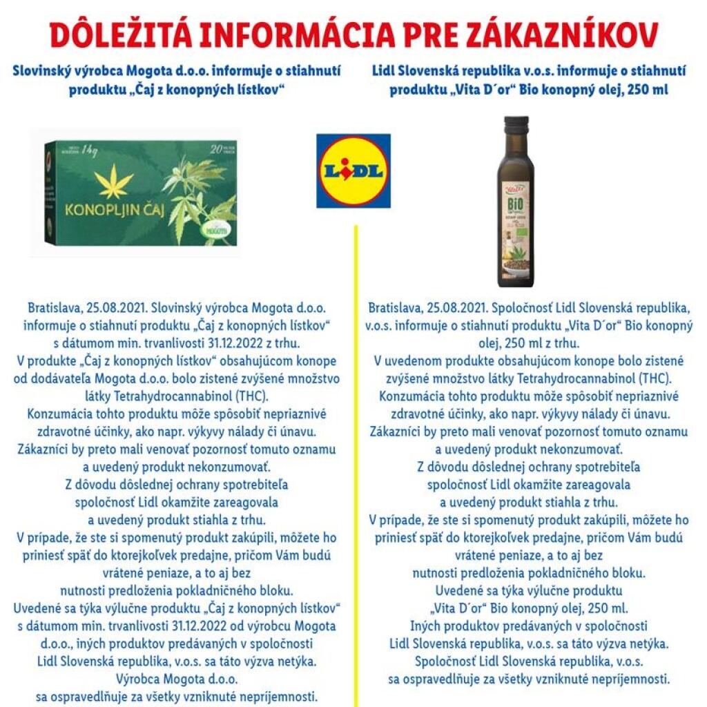 Lidl sťahuje z predaja dva výrobky.