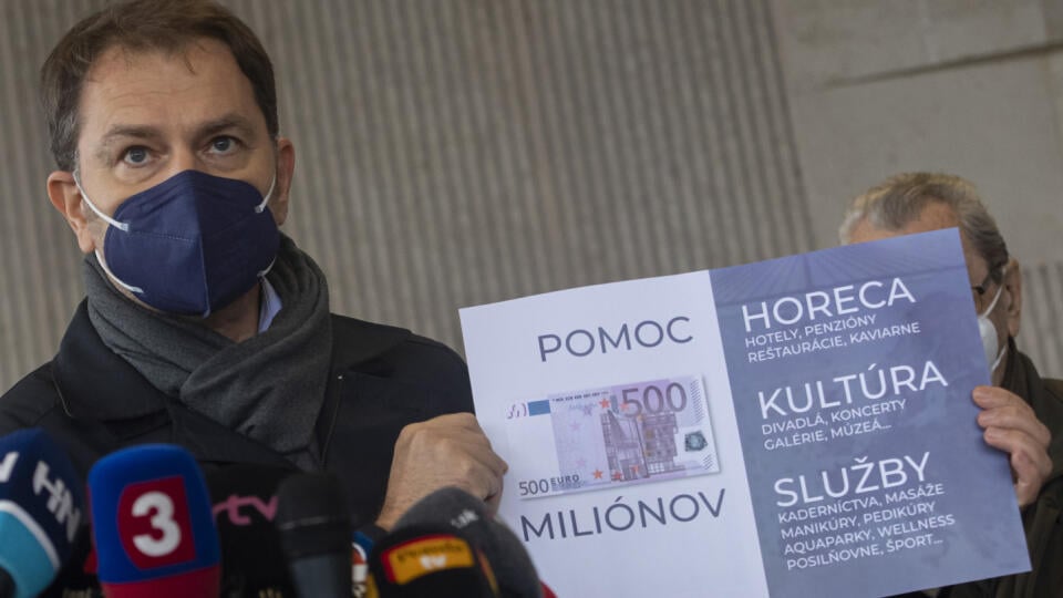 Minister financií Igor Matovič (OĽANO) navrhuje poskytnúť 500 miliónov eur dotknutým prevádzkam, ktoré najviac trpeli v prvej, druhej a trpia v tretej vlne pandémie nového koronavírusu.