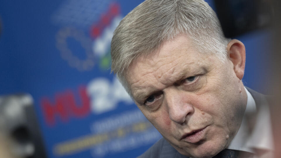 Na snímke slovenský premiér Robert Fico počas brífingu s novinármi po neformálnom summite EÚ v Budapešti v piatok 8. novembra 2024. FOTO TASR - Martin Baumann