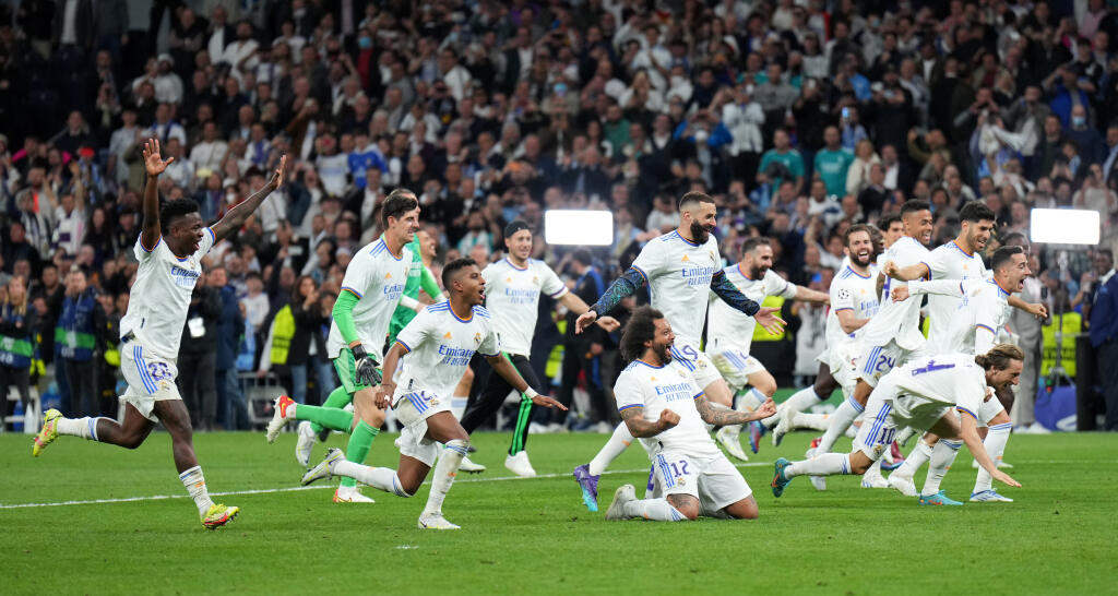 Radosť hráčov Realu Madrid po postupe do finále Ligy majstrov.