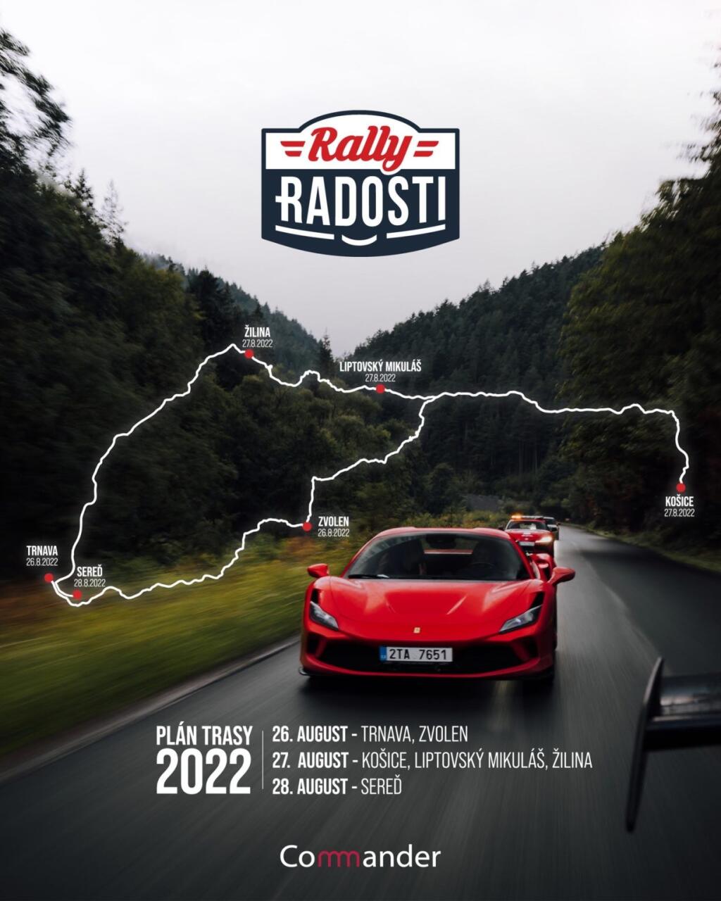 Rally Radosti 2022 - oficiálny plán trasy.