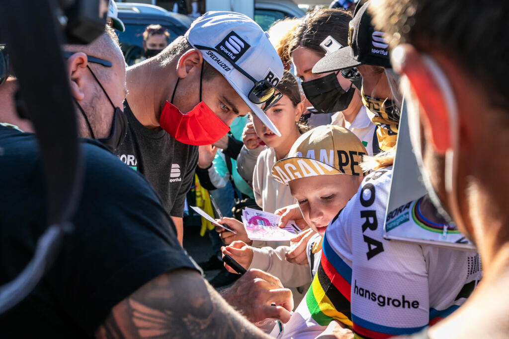 Na snímke je Peter Sagan v cieli štvrtej etapy cyklistických pretekov Okolo Slovenska v Trnave.